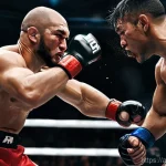 Home 16 격투기 해외 대회 일정 - **Dynamic Octagon Clash:** "Two powerful MMA fighters, one with a darker complexion and features oft...