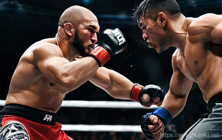 격투기 해외 대회 일정 - **Dynamic Octagon Clash:** "Two powerful MMA fighters, one with a darker complexion and features oft...