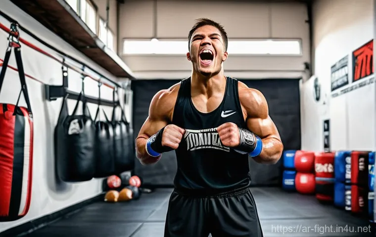 격투기 스토리라인 분석 - **Prompt:** "A young, determined mixed martial arts fighter, with a lean and powerful physique, is t...