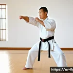 Home 19 격투기와 윙춘 스타일 비교 - A focused male Wing Chun practitioner in his late 20s, with a calm and concentrated expression, demo...